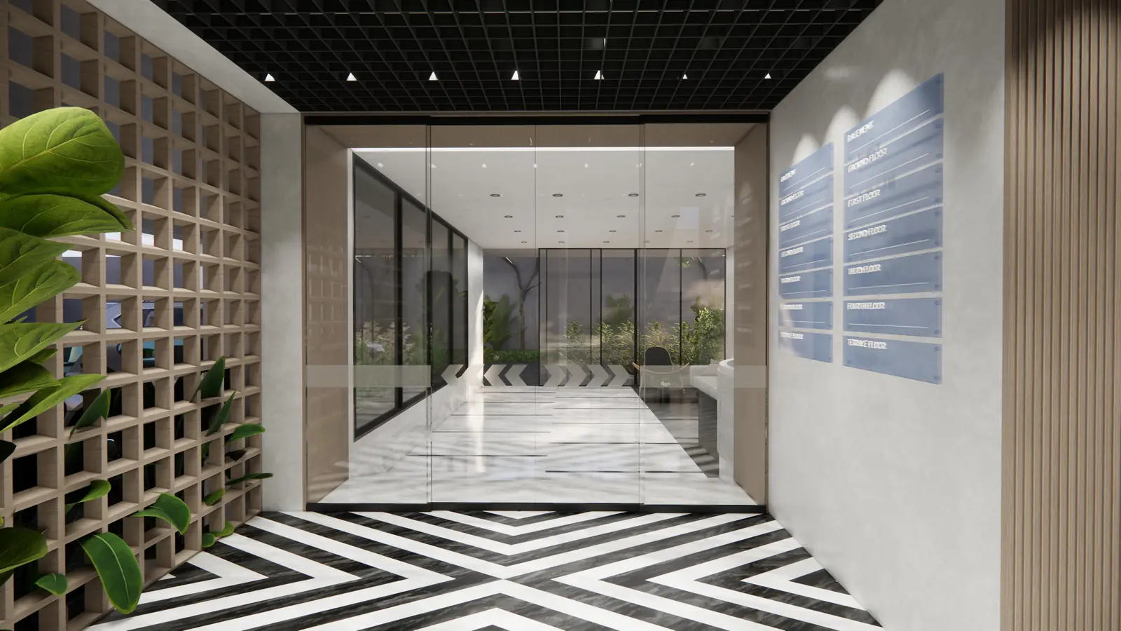 Luxury living room interior at Pooja Vertex Nashik